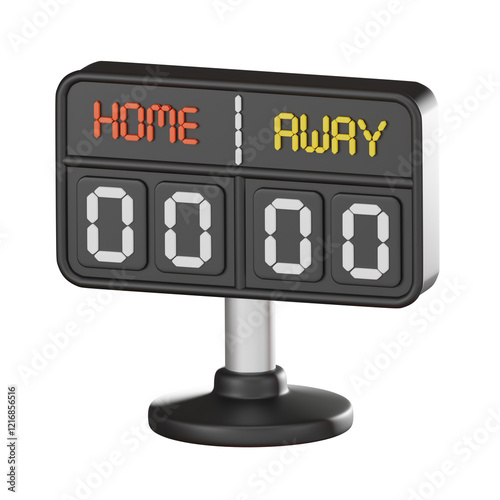 3D render, Sports Scoreboard of Match Results and Competition, Icon Illustration