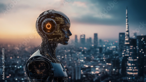 Futuristic Robot in Urban Landscape

 photo