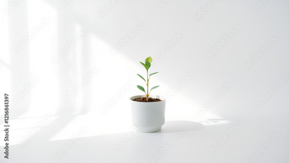 Fototapeta premium Nature-Inspired Minimalism Featuring Green Elements for Eco-Friendly Design