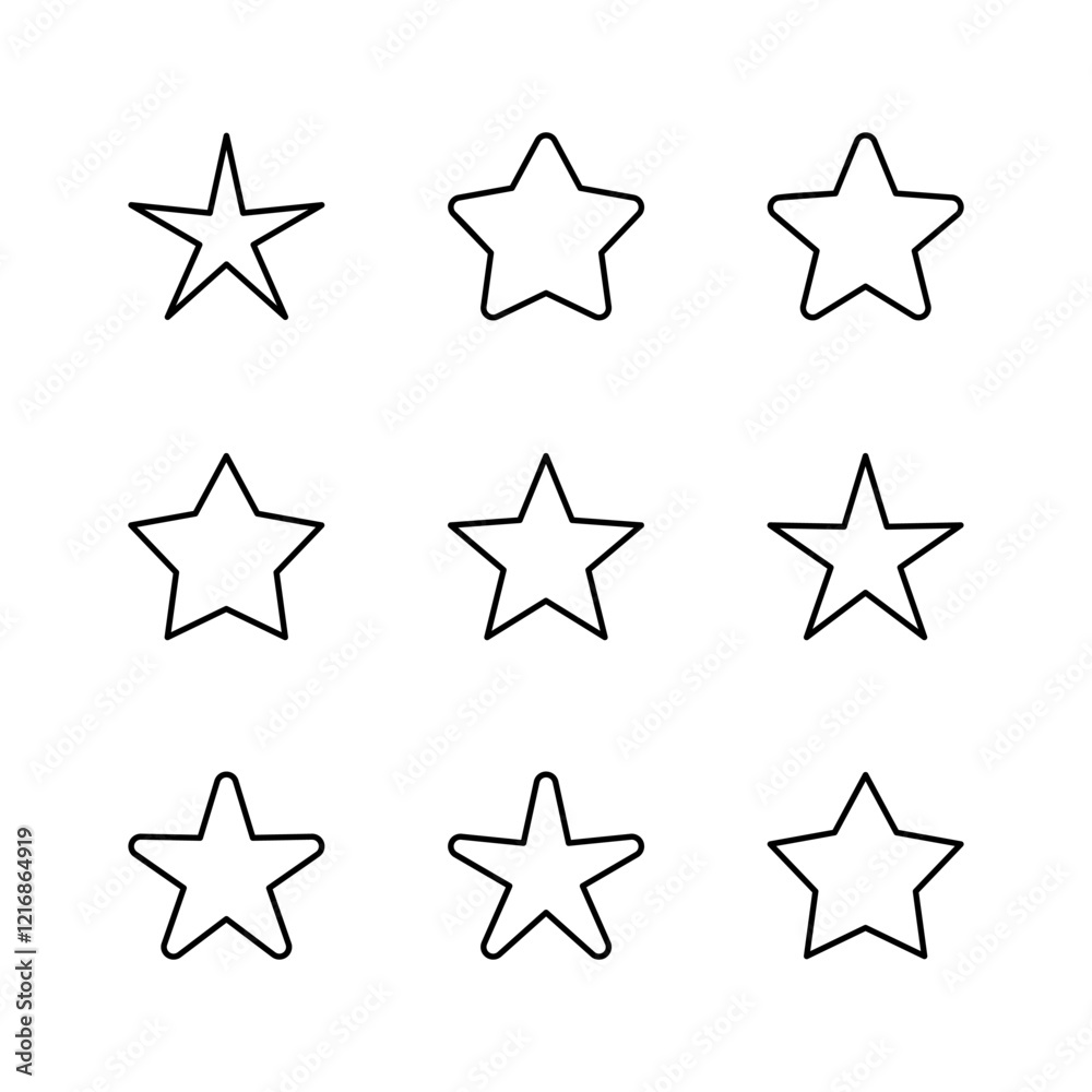 Star Icon set. rating icon vector. favourite star icon Star Icon set. rating icon vector. favourite star icon