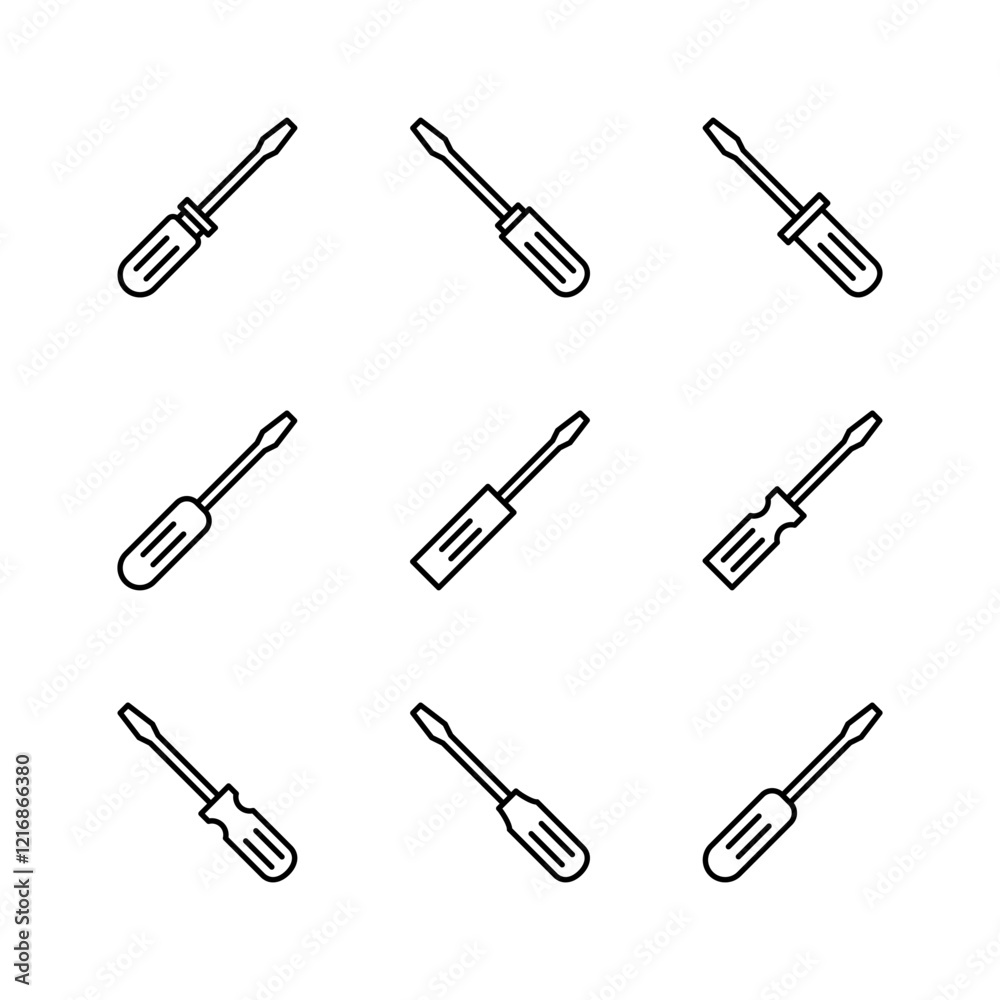 Screwdriver icon set. tools icon vector Screwdriver icon set. tools icon vector