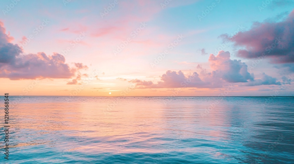 Gentle Waves Rolling on a Quiet Beach at Dawn with a Sky Blushing in Soft Pink and Blue Hues Gentle Waves Rolling on a Quiet Beach at Dawn with a Sky Blushing in Soft Pink and Blue Hues
