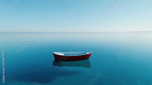 Free world, A serene digital artwork depicting a tranquil morning on a fishing boat, showcasing calm waters and peaceful scenery, perfect for relaxation and nature themes. photo