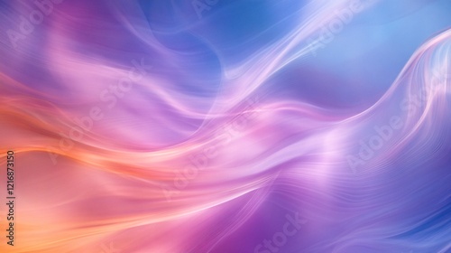 Wallpaper Mural Abstract Flowing Lines in Shades of Blue and Orange Creating a Serene and Vibrant Motion Torontodigital.ca