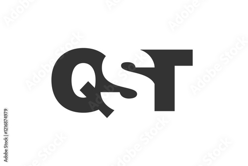 QST logo design. Initial letter Q S T bold font style for tech startups, consulting, corporate branding. Creative company name, headlines typography identity, trendy logotype. photo