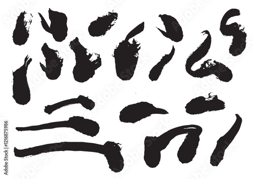 墨文字 筆で書かれた漢字 夏