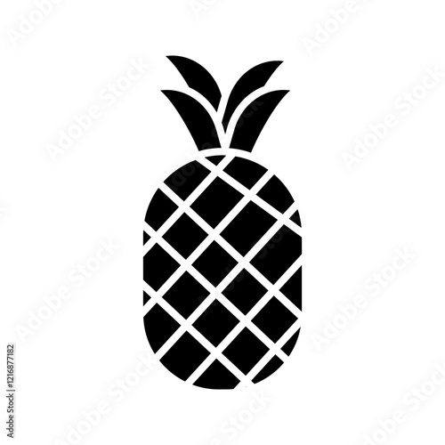 iPineapple - line icon with editable stroke. Tropical fruit symbol. Vector illustration con vector illustration, pictogram isolated on white background. color editable