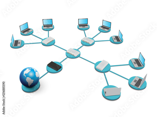 Global networking concept. Wide Area Network.