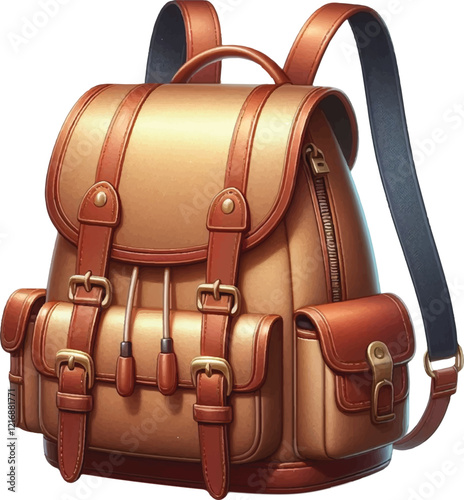 realistic schoolbag with a white background