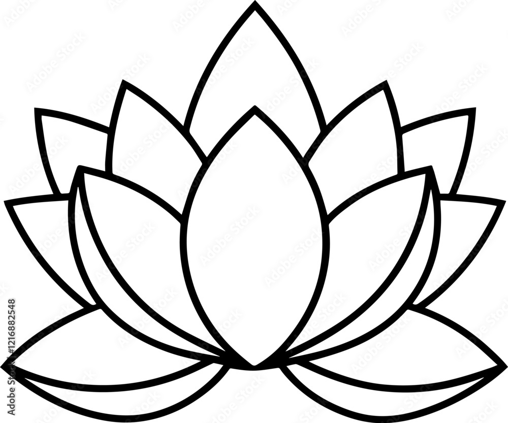 lotus outline vector illustration lotus outline vector illustration