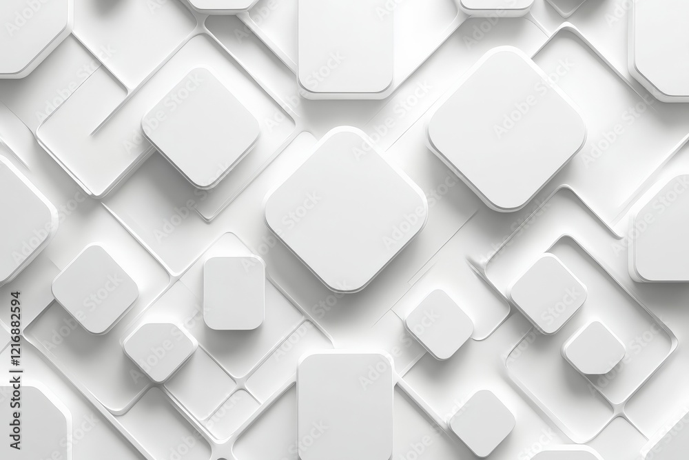 Abstract white geometric shapes arranged in a modern pattern on a seamless background Abstract white geometric shapes arranged in a modern pattern on a seamless background