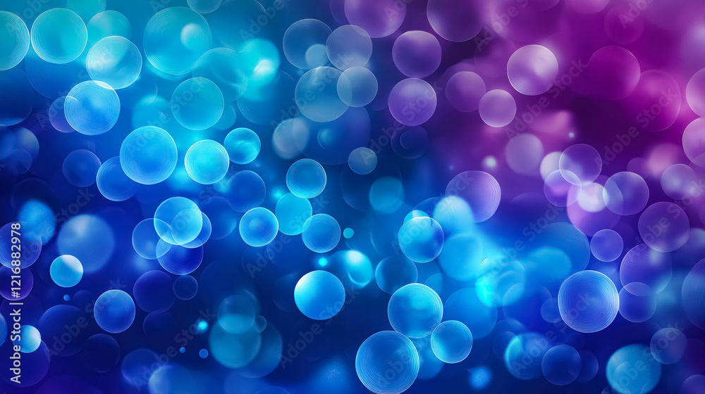 Dynamic abstract artwork of floating blue and purple bubbles, playful and energetic atmosphere Dynamic abstract artwork of floating blue and purple bubbles, playful and energetic atmosphere