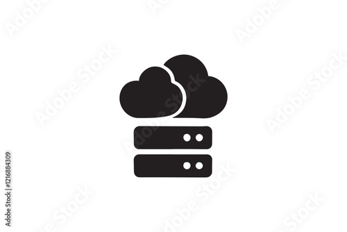 simple and subtle cloud vector silhouette black and white, set against a white background. 