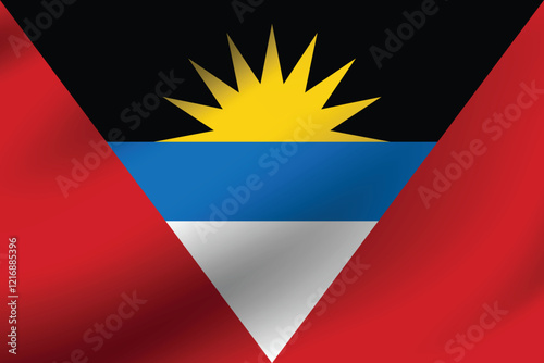 Antigua and Barbuda flag official colors and proportion digital vector illustration. Pleated flag. Free Download Antigua and Barbuda flag official colors and proportion digital vector illustration. Pleated flag. - GFXLoad