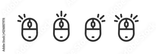 Computer mouse click icon. PC device button.