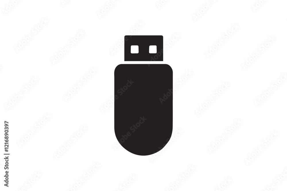 simple and subtle vector silhouette of pen drive Memory Stick in black and white, set against a white background. simple and subtle vector silhouette of pen drive Memory Stick in black and white, set against a white background.