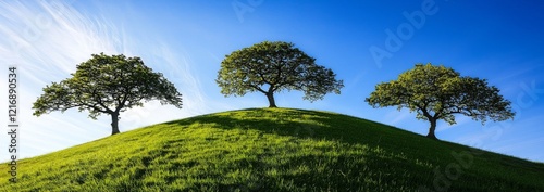 Scenic rolling countryside featuring green farm fields, sheep, cows, and green grass near New Grange, County Meath photo