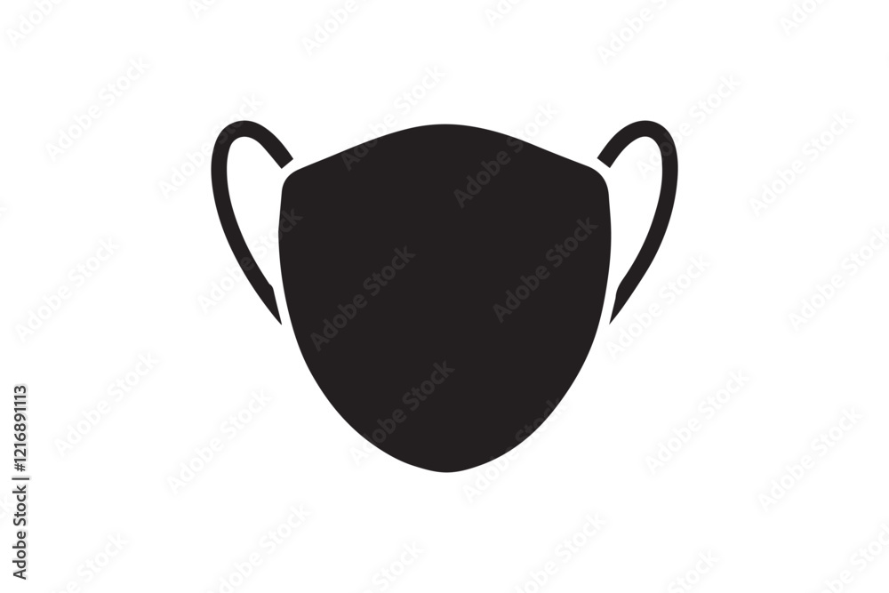 simple and subtle vector silhouette of mask in black and white, set against a white background. simple and subtle vector silhouette of mask in black and white, set against a white background.