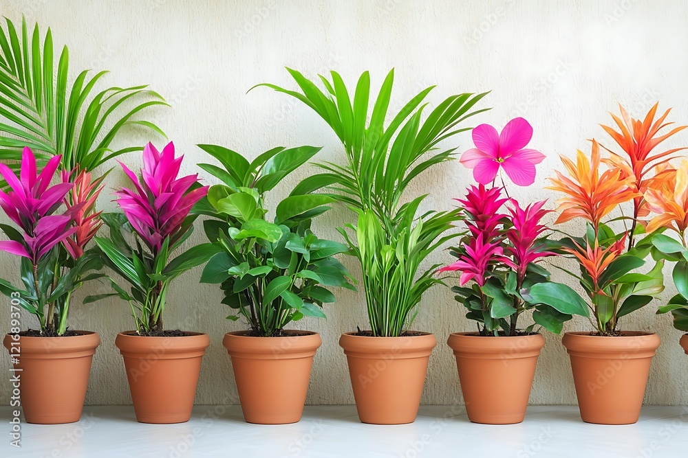 custom made wallpaper toronto digitalStunning Tropical Plant Arrangement in Terracotta Pots