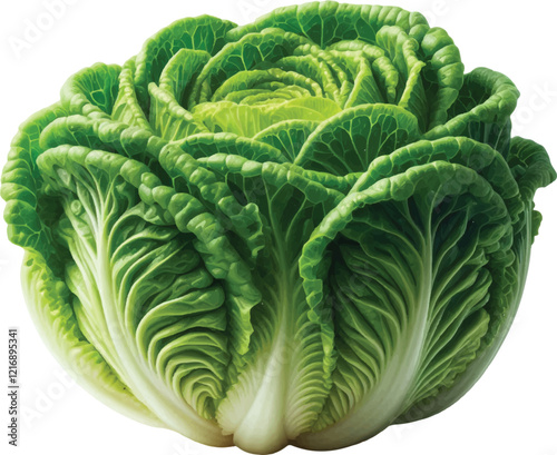 Realistic Close slice Of Freshly Harvested Lettuce 