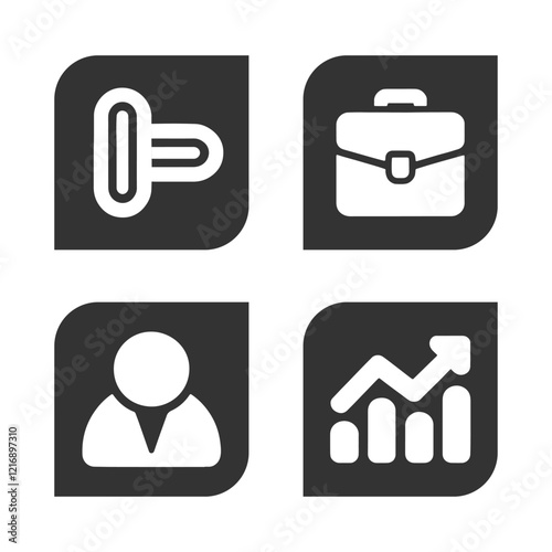Creative business solutions related icon set vector illustration