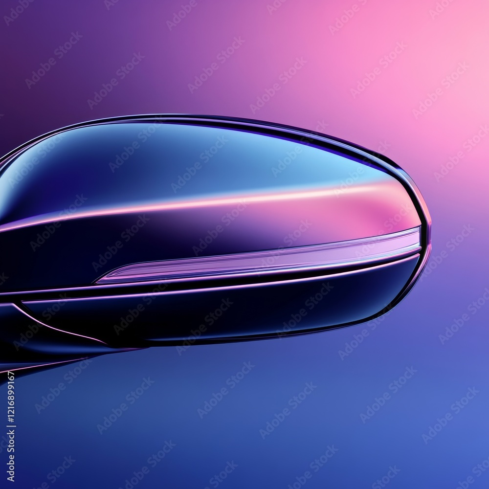 Close Up Shot of Car Side Mirror in 3D with Vibrant Colors Close Up Shot of Car Side Mirror in 3D with Vibrant Colors