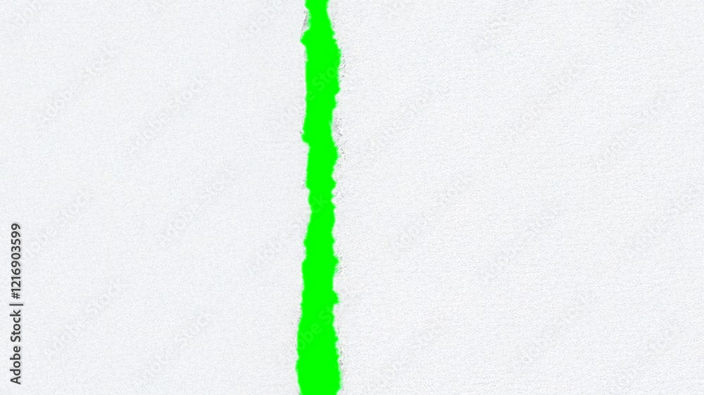 Animated torn paper revealing green screen background for customizable media overlay