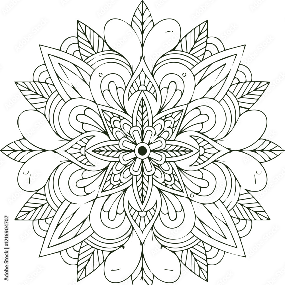 Beautiful flower art and mandala vector design Beautiful flower art and mandala vector design