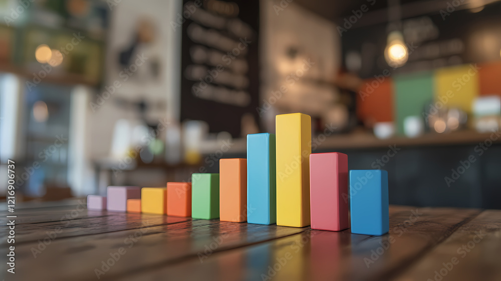 Fototapeta premium Colorful Blocks Representing Growth Trends