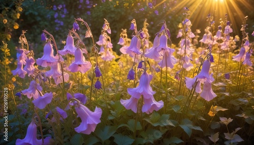 Wallpaper Mural Canterbury Bells Flowers in garden Torontodigital.ca