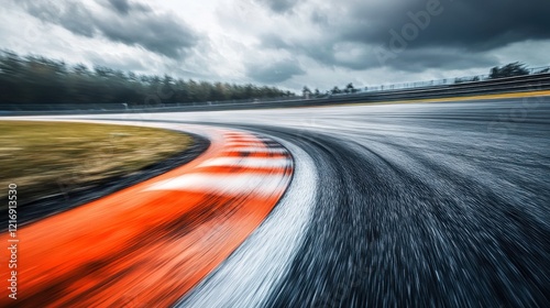 Urban Track with Motion Blur in Overhead Lighting photo