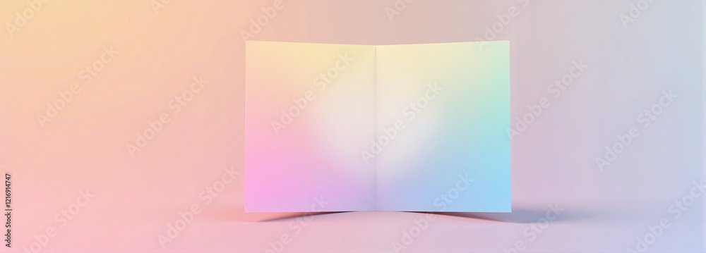 Obraz premium Double-Sided Flyer Mockup with soft pastel gradient background
