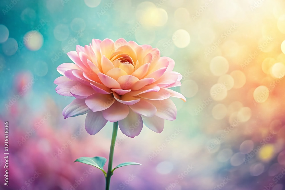 Fototapeta premium Elegant Watercolor Flower Background: Minimalist Botanical Design