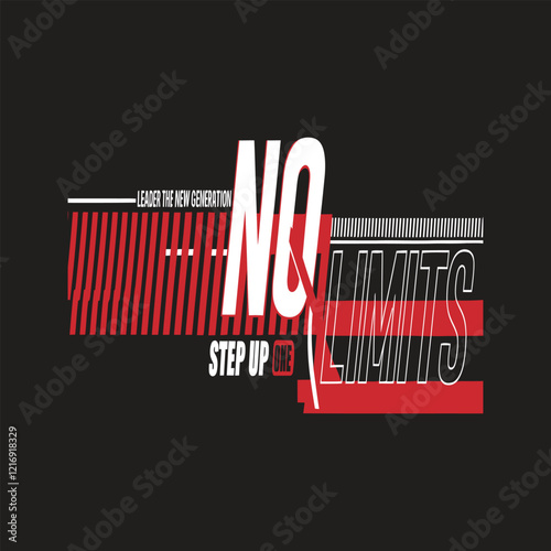 No limits t shirt design with black background