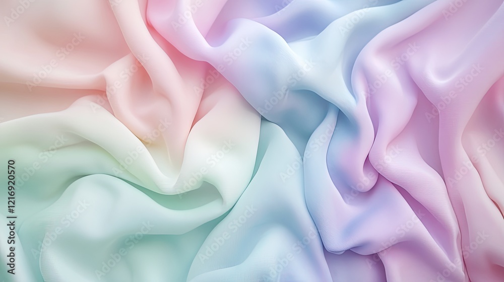 Obraz premium Pastel Silk Drapery: A Dreamy, Swirling Textile Abstract