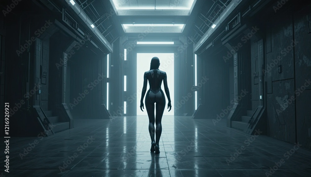 silhouette of a person in a corridor silhouette of a person in a corridor