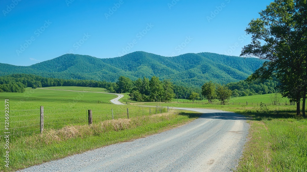 Naklejka premium Tranquil Green Mountain Escape