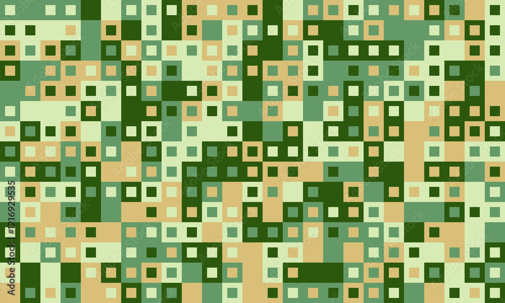 Fototapeta premium Abstract cube mosaic with structured colors and elegant simplicity. Ideal for textiles, creative prints, and decorative backgrounds.