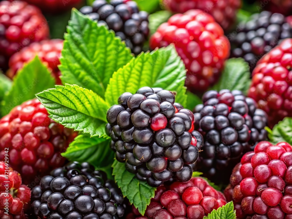 Fresh Blackberries Close Up: Juicy Summer Fruit Texture, Healthy Eating Fresh Blackberries Close Up: Juicy Summer Fruit Texture, Healthy Eating