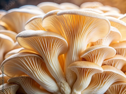 Fresh Cluster of Italian Oyster Mushrooms, Ready to Harvest - Organic Produce