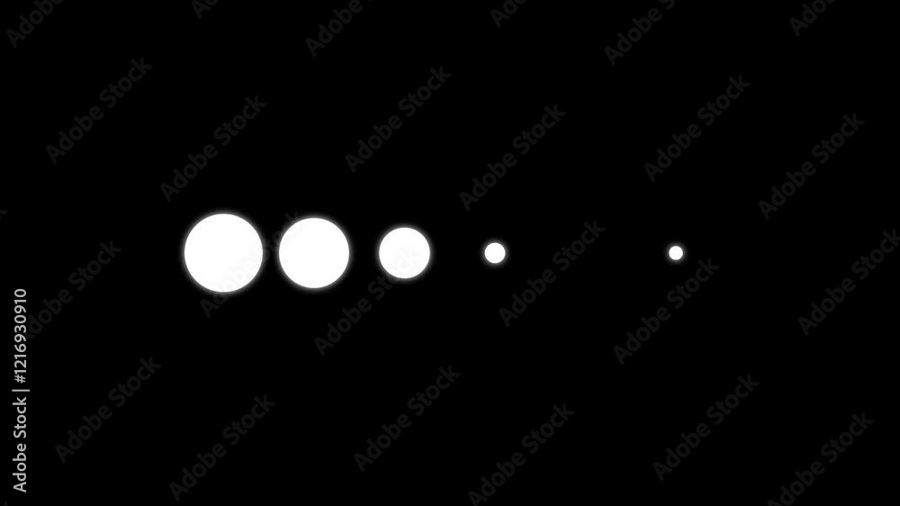 6 dots blinking loader. Ellipsis. Simple black and white loading icon.