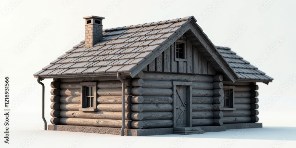 Rustic Log Cabin Home Architectural Model Rendering A Detailed View of a Charming Timber House Design Rustic Log Cabin Home Architectural Model Rendering A Detailed View of a Charming Timber House Design