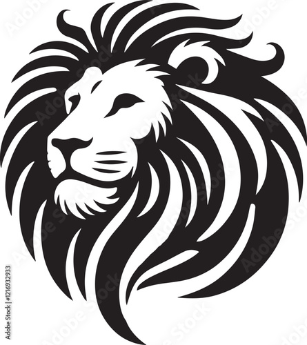 Wallpaper Mural Lion roar and face of king of  jungle  vector black and white  Torontodigital.ca