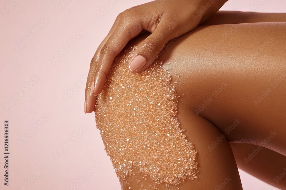 Fototapeta premium Exfoliating Scrub Being Applied On Smooth Skin