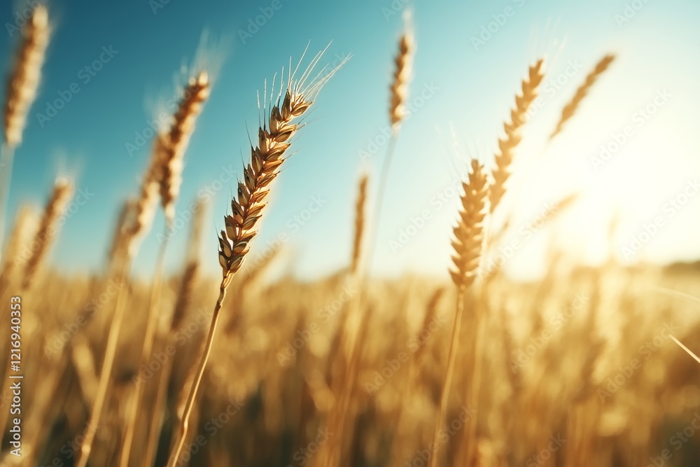 A golden wheat field. Generative AI A golden wheat field. Generative AI