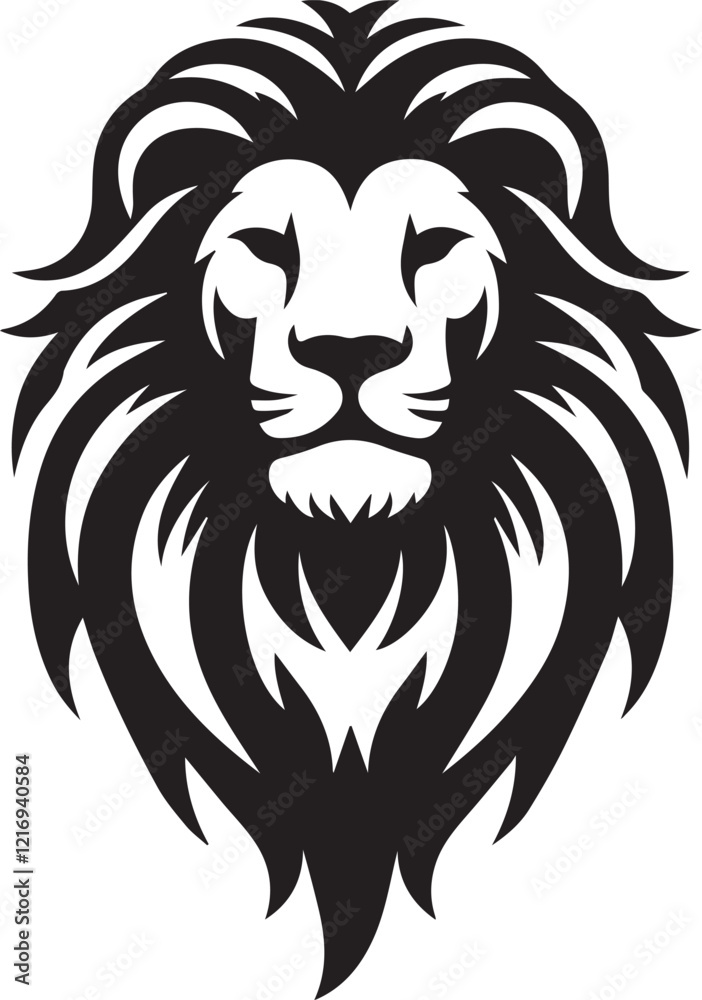 Lion roar and face of king of jungle vector black and white Lion roar and face of king of jungle vector black and white