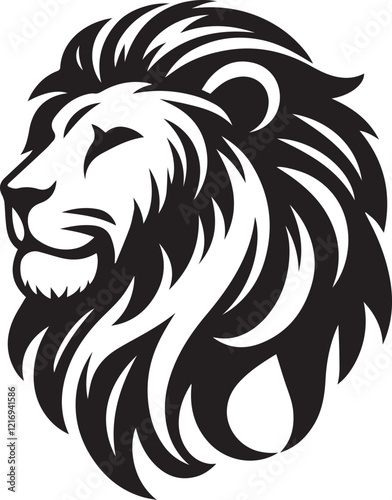 Wallpaper Mural Lion roar and face of king of  jungle  vector black and white  Torontodigital.ca