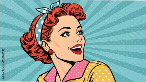 Funny pop art picture of a women