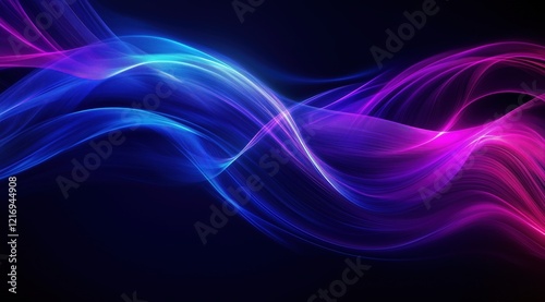 Wallpaper Mural Big neon wave background on black background Torontodigital.ca