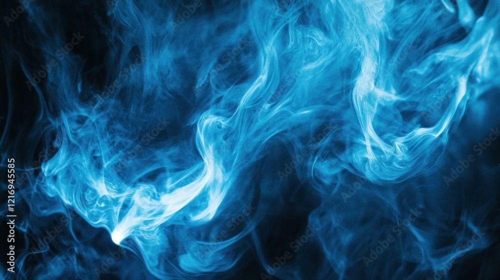 Abstract blue smoke swirling against a dark background, creating a dynamic visual effect. Abstract blue smoke swirling against a dark background, creating a dynamic visual effect.